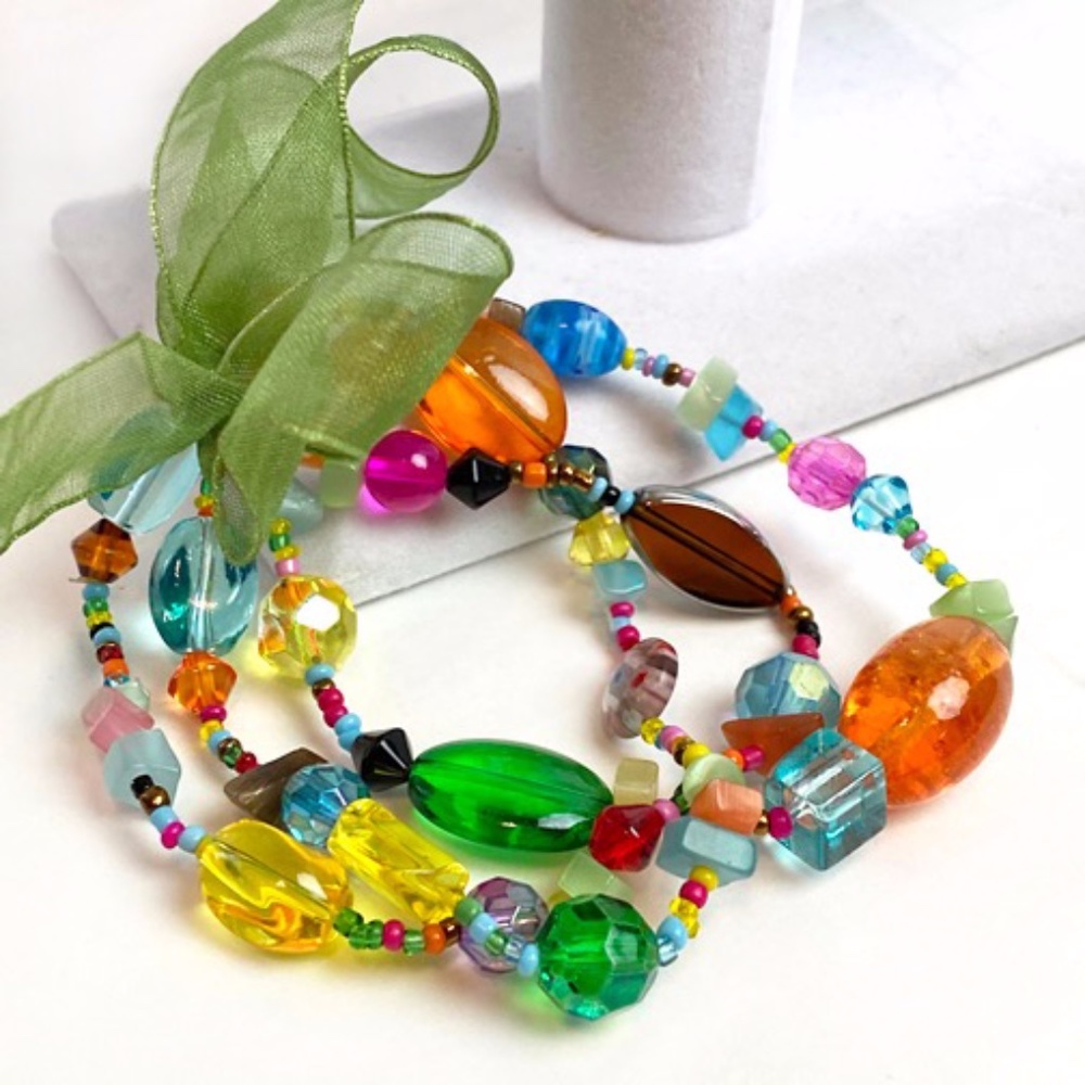 ANTHROPOLOGIE🎀Ribbon & Beads Bracelet